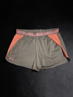 Under Armour Grey Shorts with Coral Trim